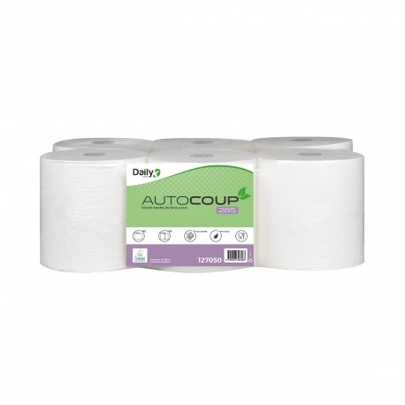 ESSUIE-MAIN AUTOCOUP PURE OUATE ECOLABEL BLANC 285 MÈTRES - COLIS DE 6 ROULEAUX