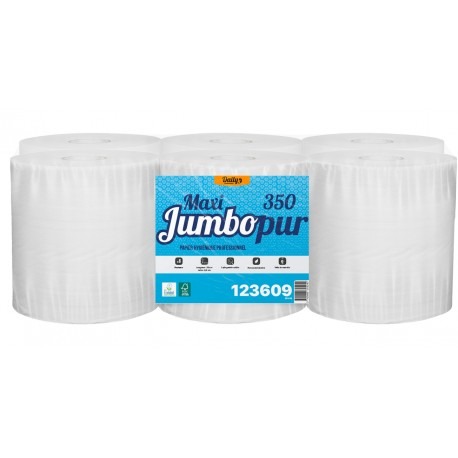 PAPIER HYGIÉNIQUE MAXI JUMBOPUR 350 MÈTRES ECOLABEL 2 PLIS PURE OUATE BLANC - COLIS DE 6 ROULEAUX